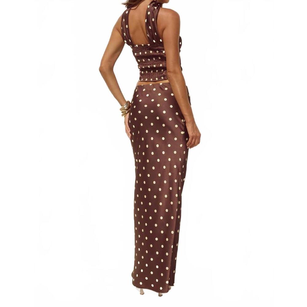 NEW RUNAWAY THE LABEL blaine polka dot top in cream choc lemon - Picture 4 of 4